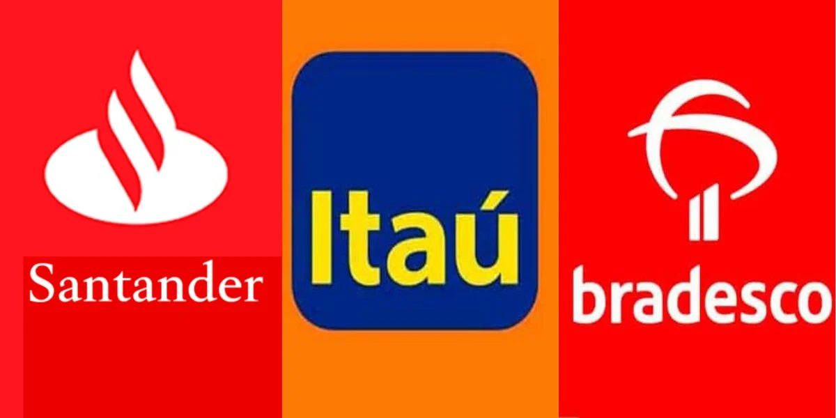 Logo dos Bancos Santander Itau e Bradesco Foto Reproducao Internet
